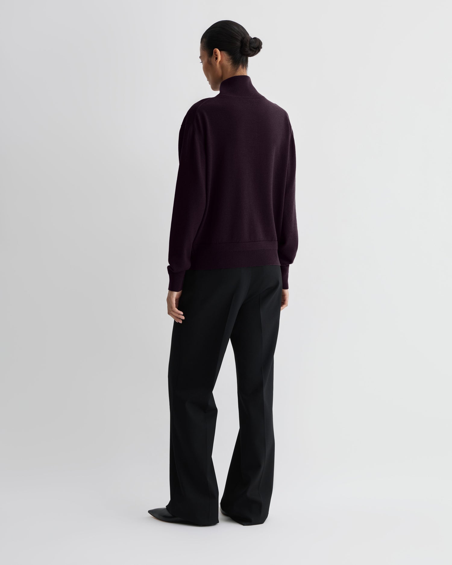 Alicia Sweater in Merino Wool, Deep Plum