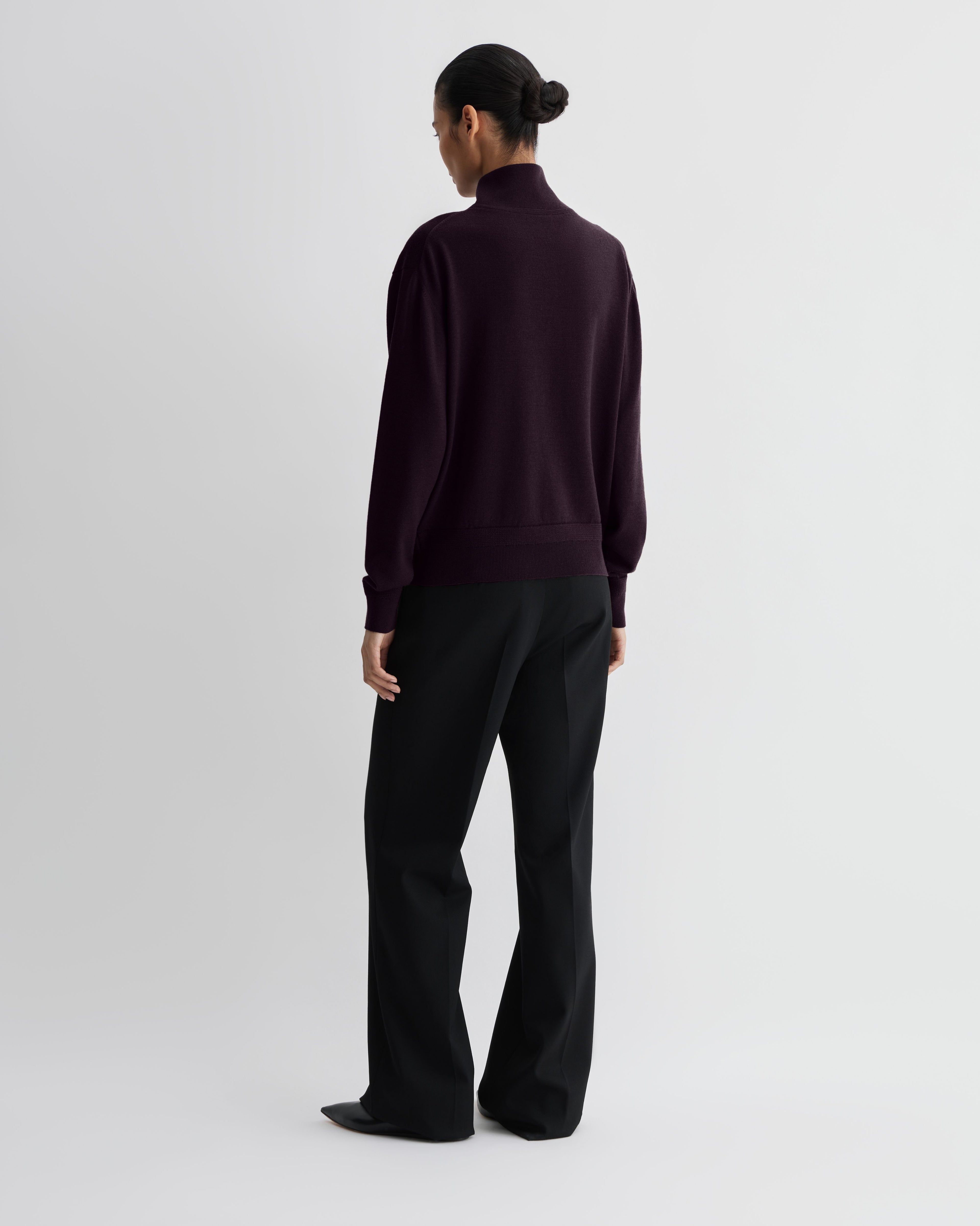 Alicia Sweater in Merino Wool, Deep Plum - Veronica De Piante