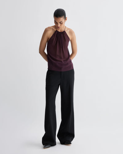 Greta Top in Silk, Deep Plum - Veronica De Piante