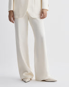 Taylor Trouser in Silk, Off-White - Veronica De Piante