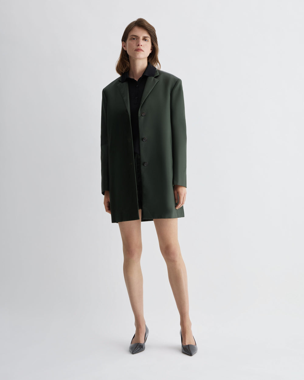 Leanor Jacket in Technical Cotton, Olive - Veronica De Piante