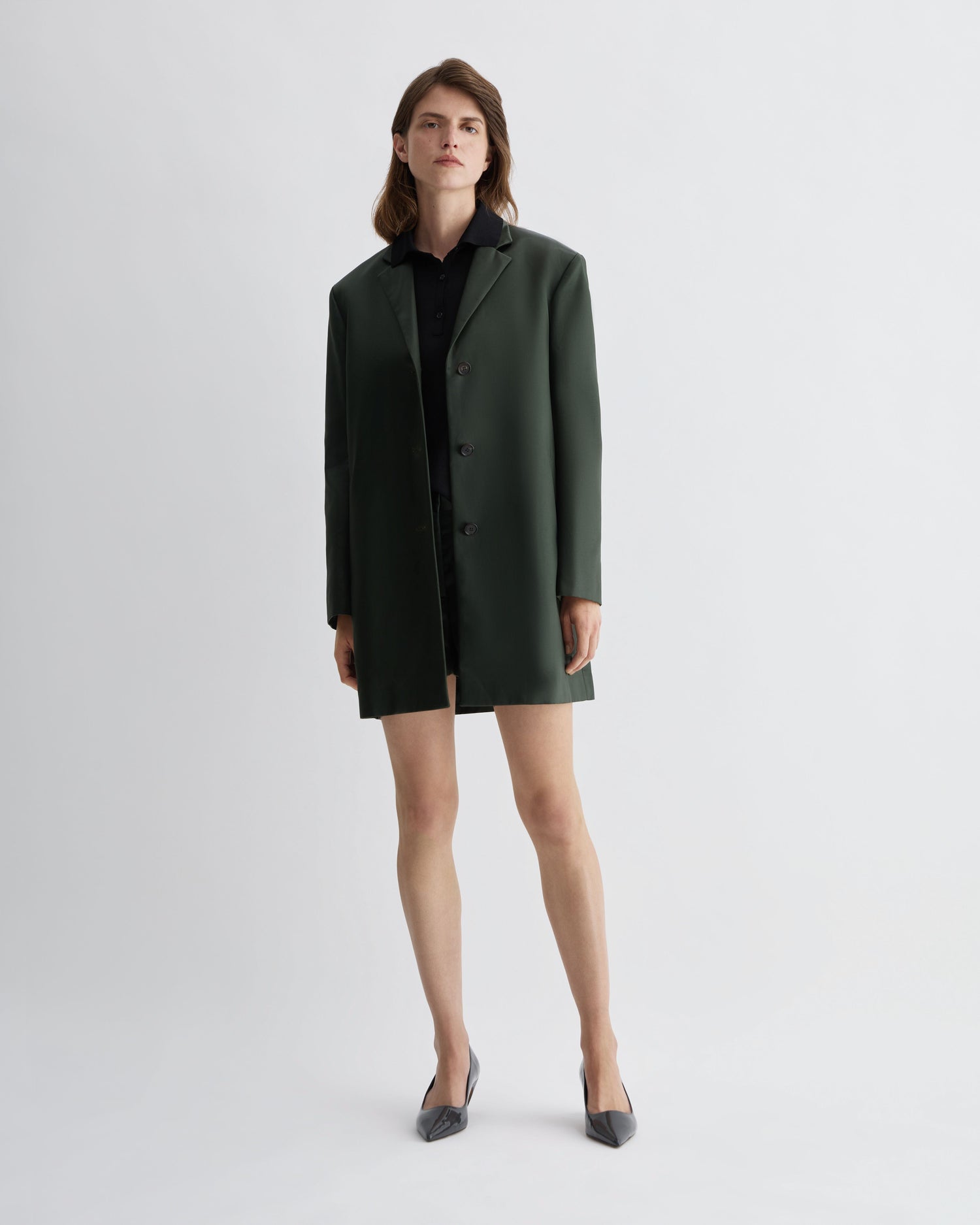 Leanor Jacket in Technical Cotton, Olive - Veronica De Piante