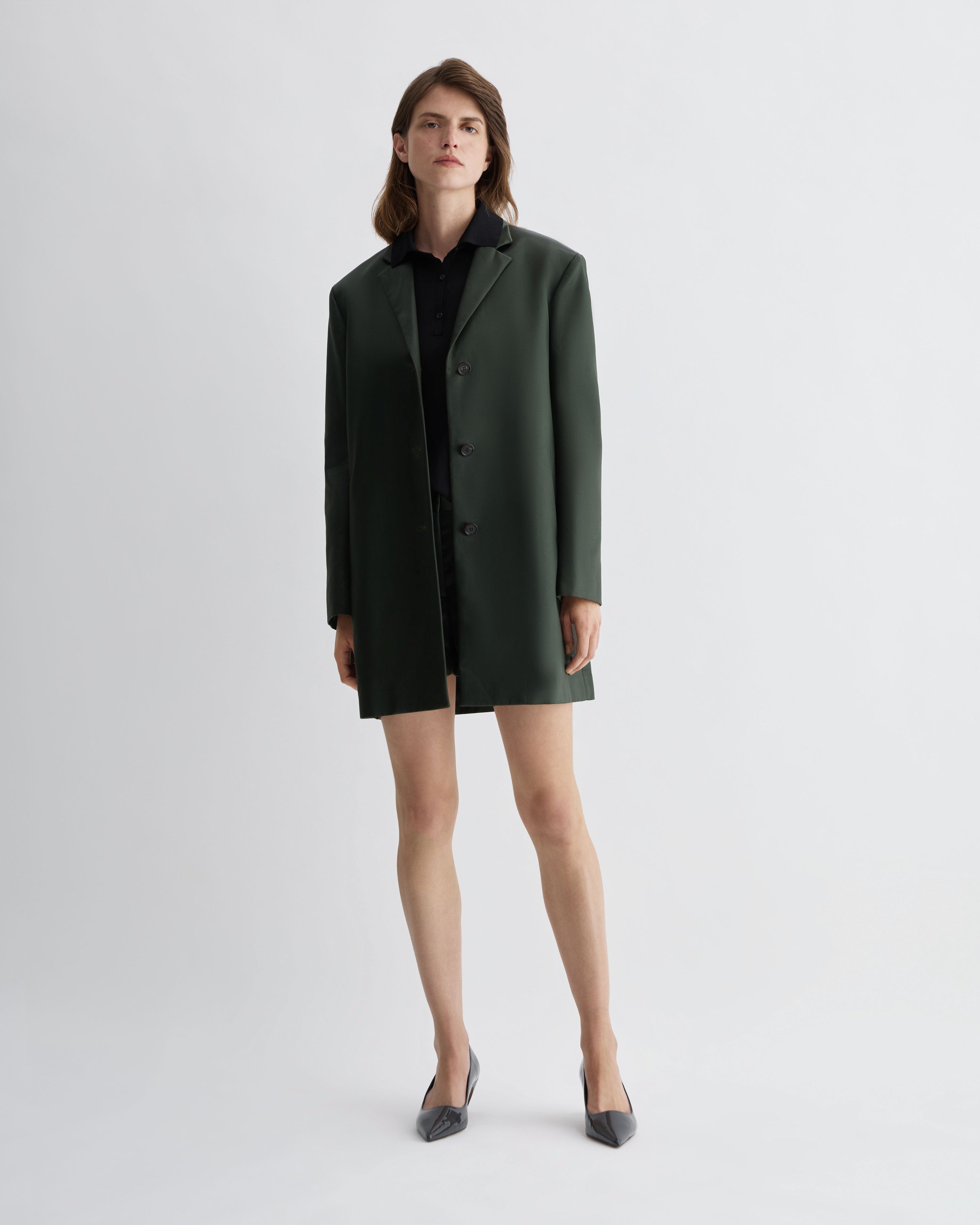 Leanor Jacket in Technical Cotton, Olive - Veronica De Piante