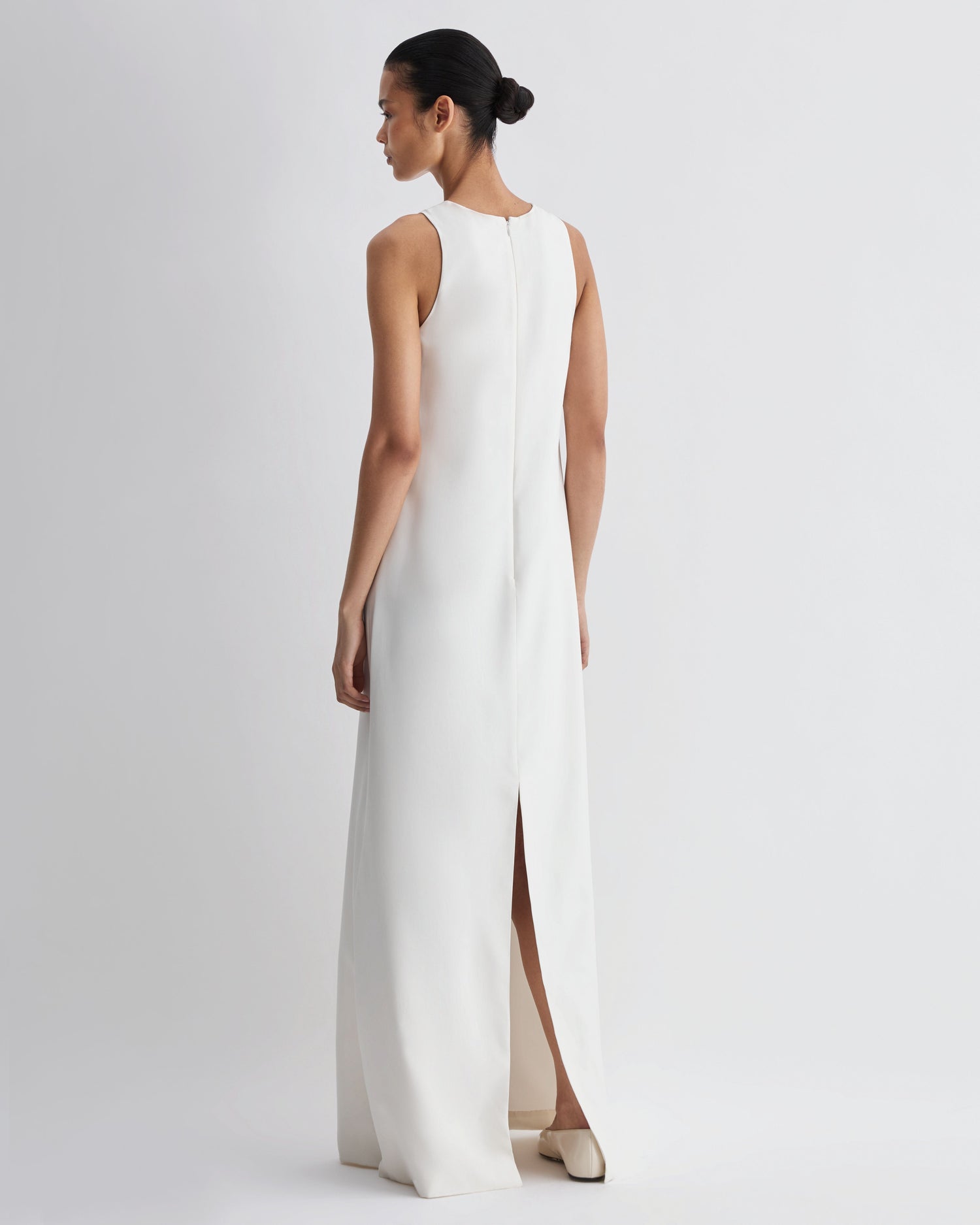 Mila Dress in Silk, Off-White - Veronica De Piante