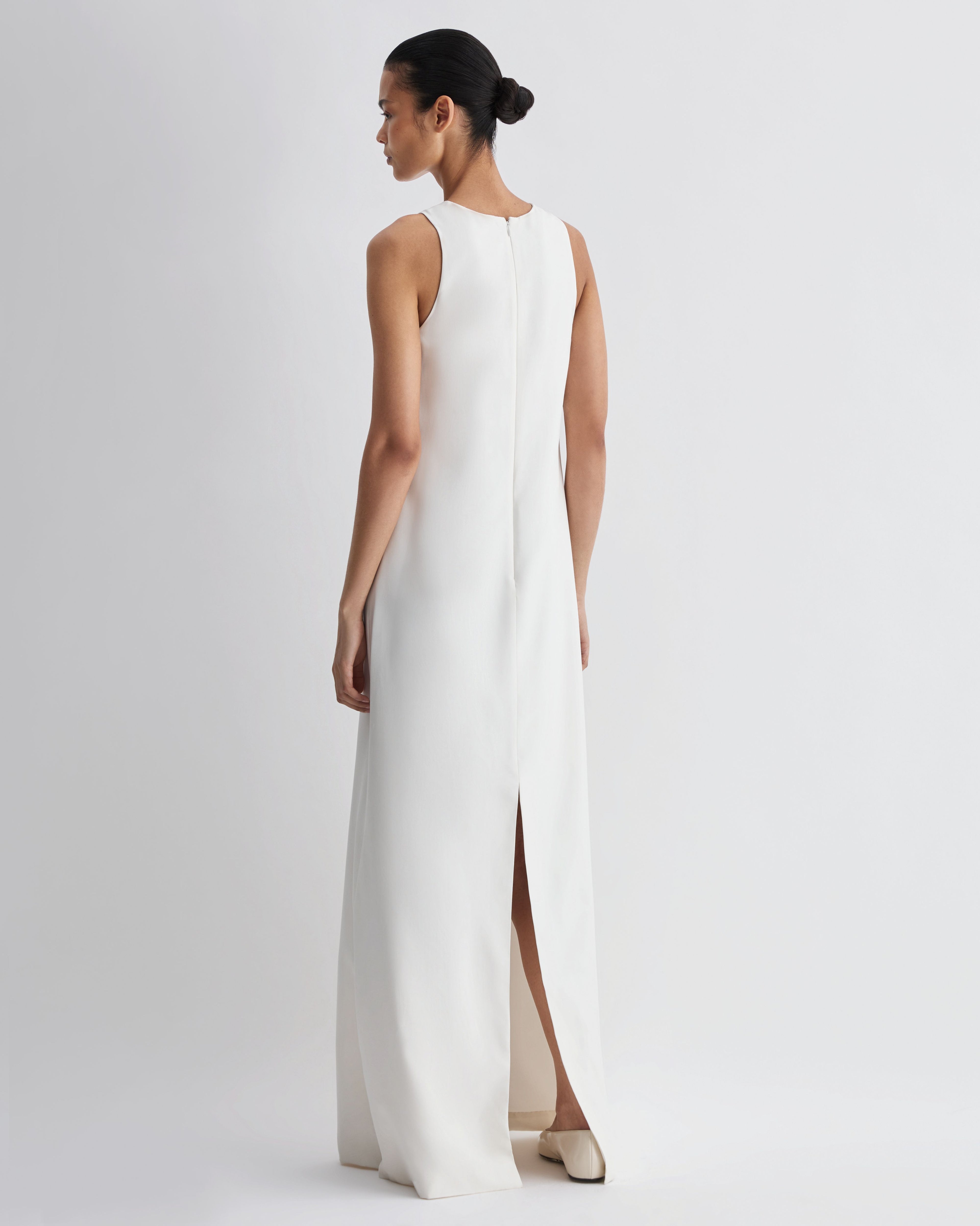 Mila Dress in Silk, Off-White - Veronica De Piante