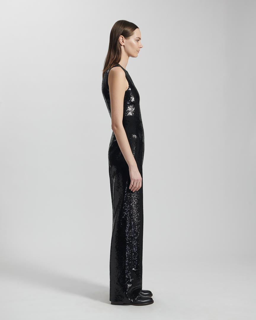 Saskia Jumpsuit in Sequin, Black