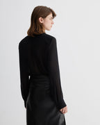 Julieta Shirt in Silk Georgette, Black - Veronica De Piante