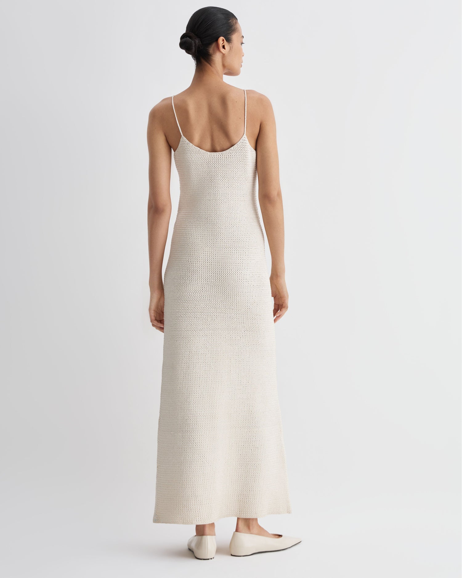 Liliana Dress in Silk Crochet, Off White - Veronica De Piante