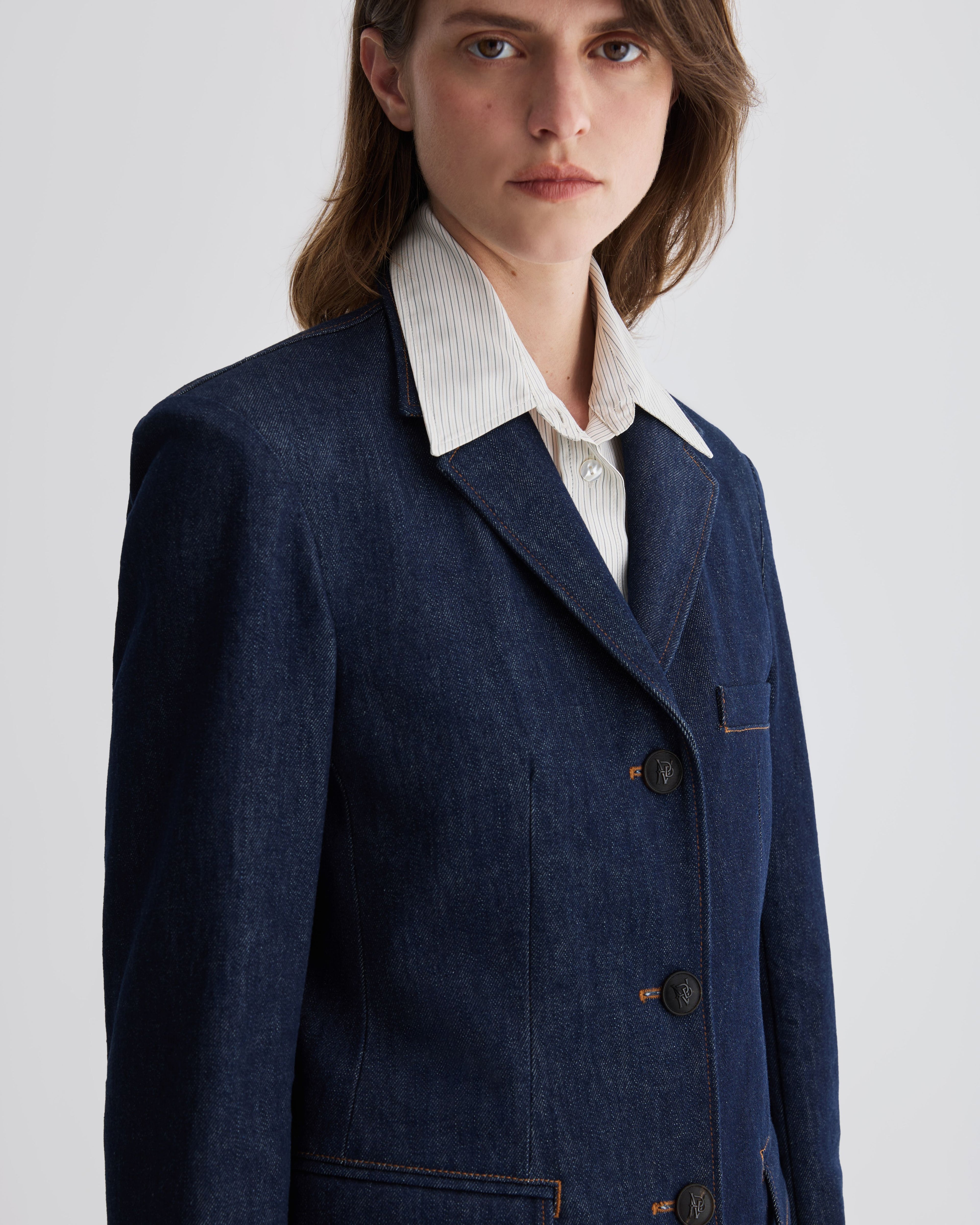 Clea Jacket in Denim, Dark Wash - Veronica De Piante