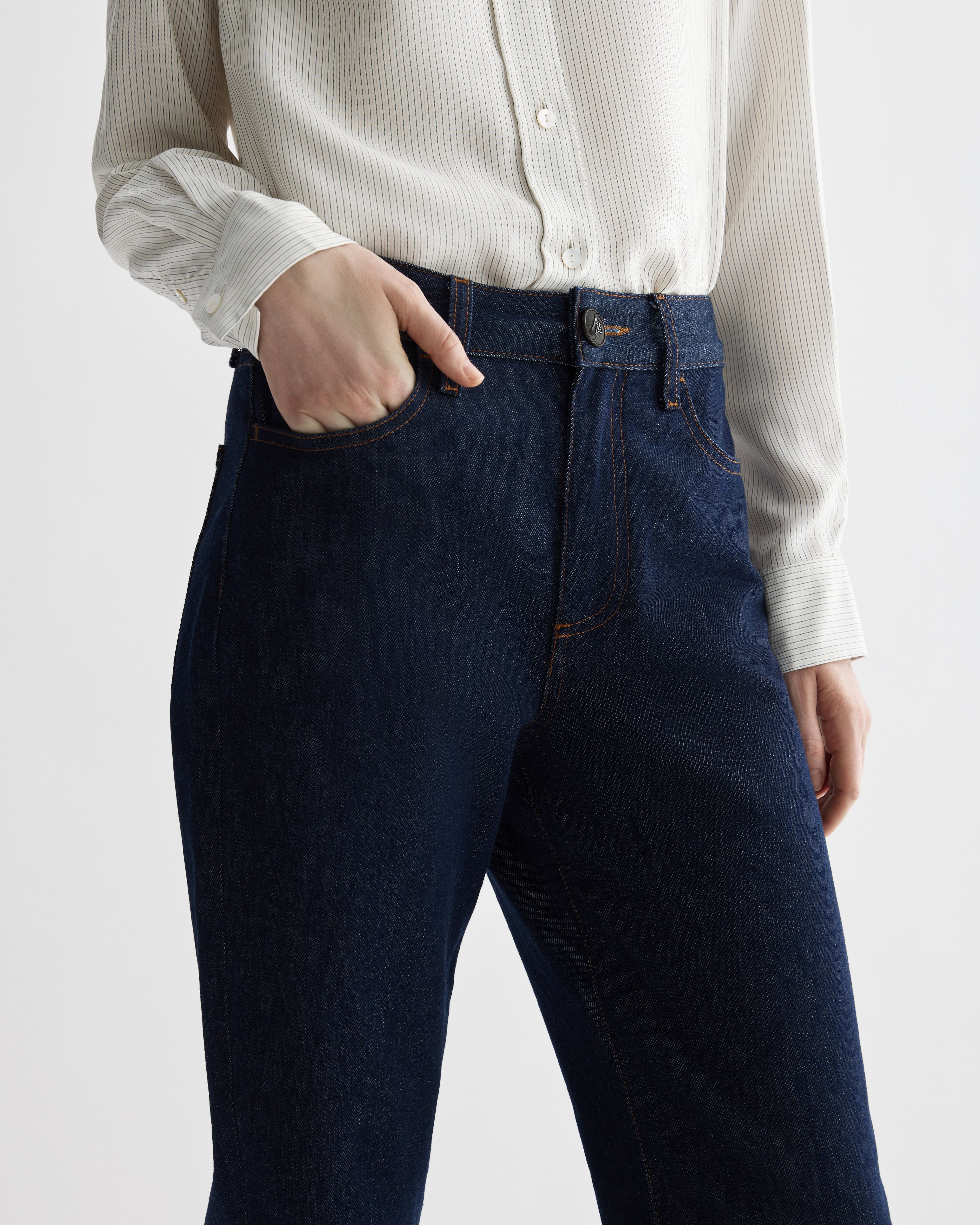Nico Trousers in Denim, Dark Wash - Veronica De Piante