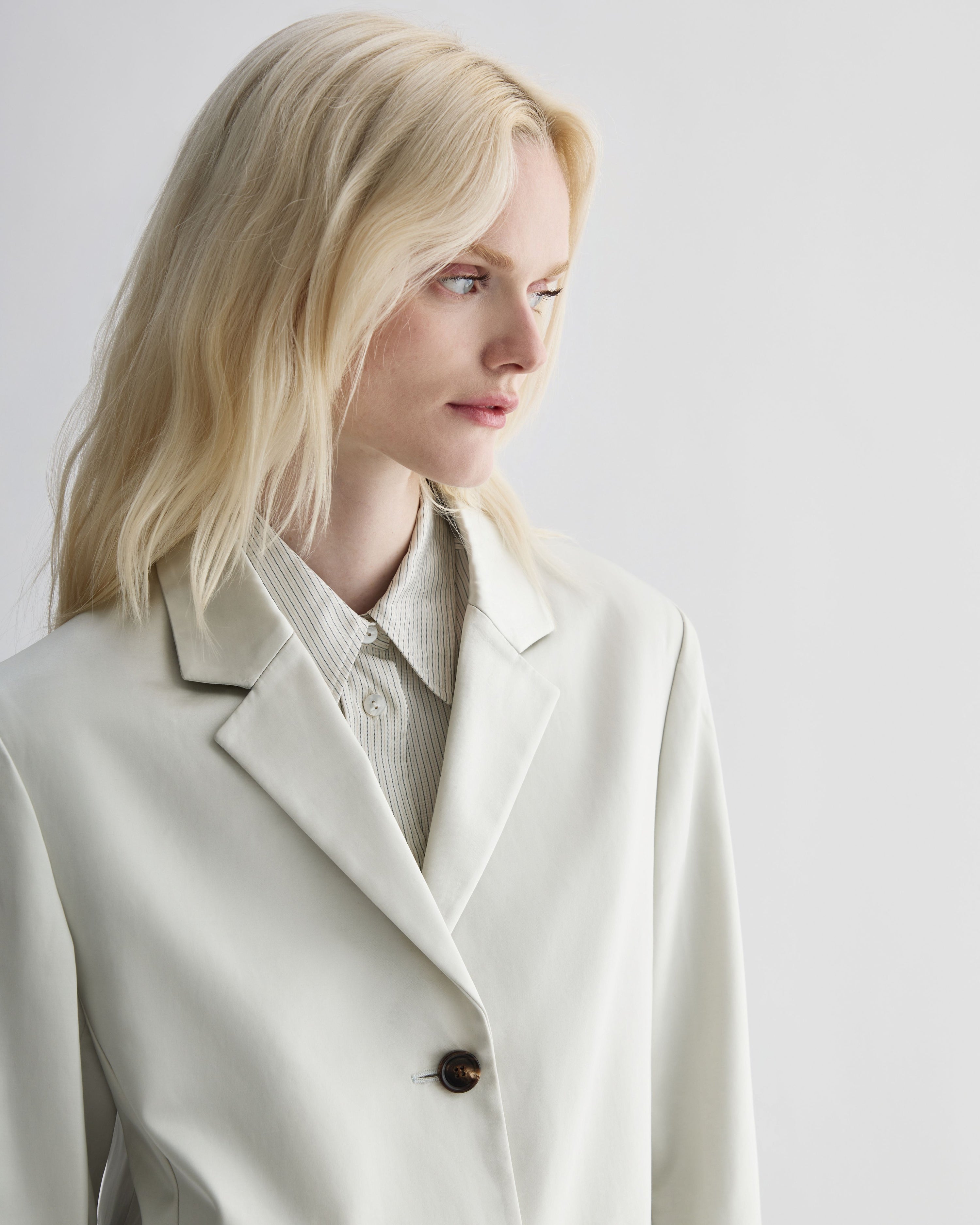 Leanor Jacket in Technical Cotton, Oyster