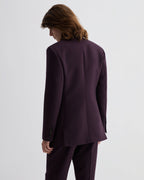 Deep plum wool Fini jacket by Veronica De Piante, featuring a tailored fit and elegant design.