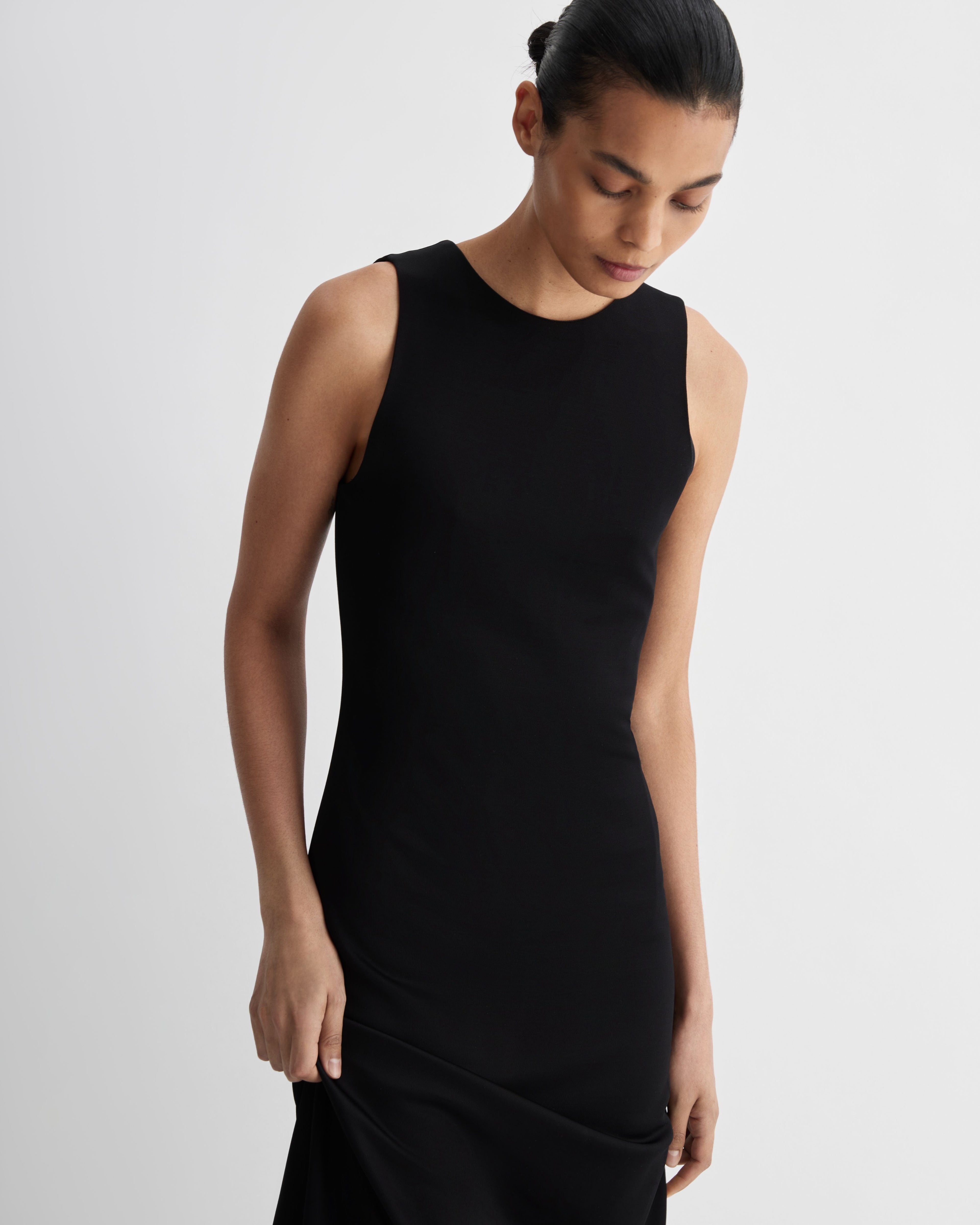 Carmen Dress in Viscose Jersey, Black - Veronica De Piante