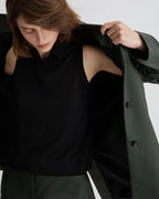 Selma Polo Vest in Silk Knit, Black - Veronica De Piante