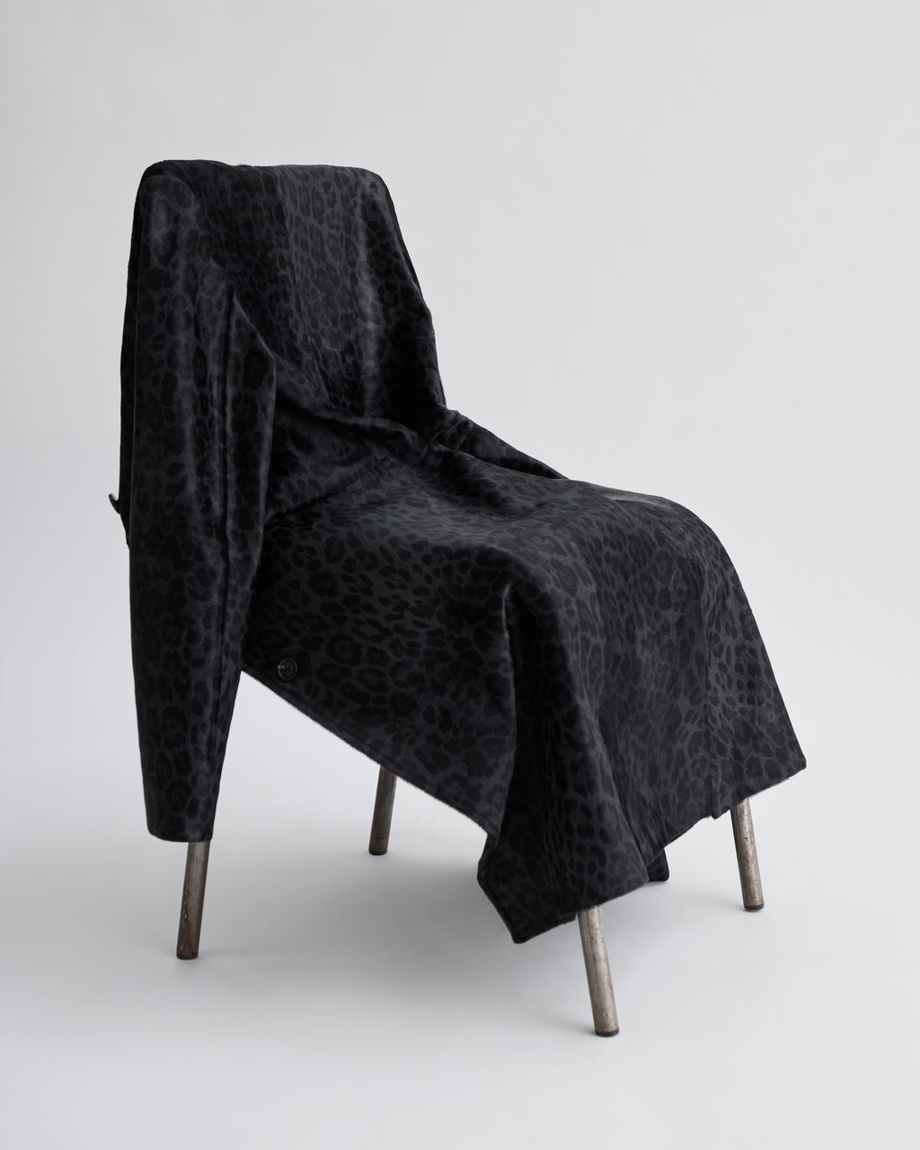 Gabriele Coat in Calf Hair, Dark Grey Leopard - Veronica De Piante