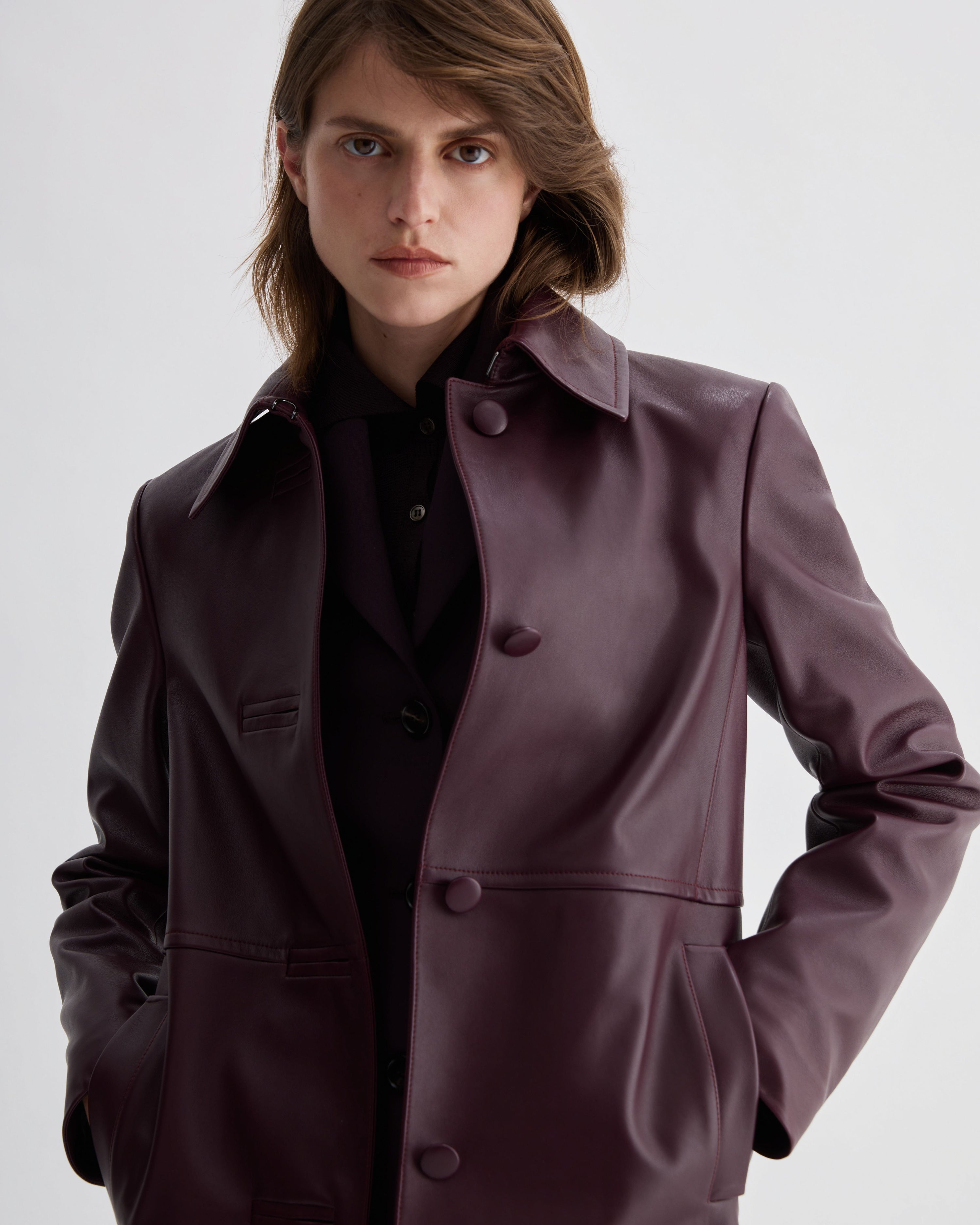 Fini Jacket in Wool, Deep Plum