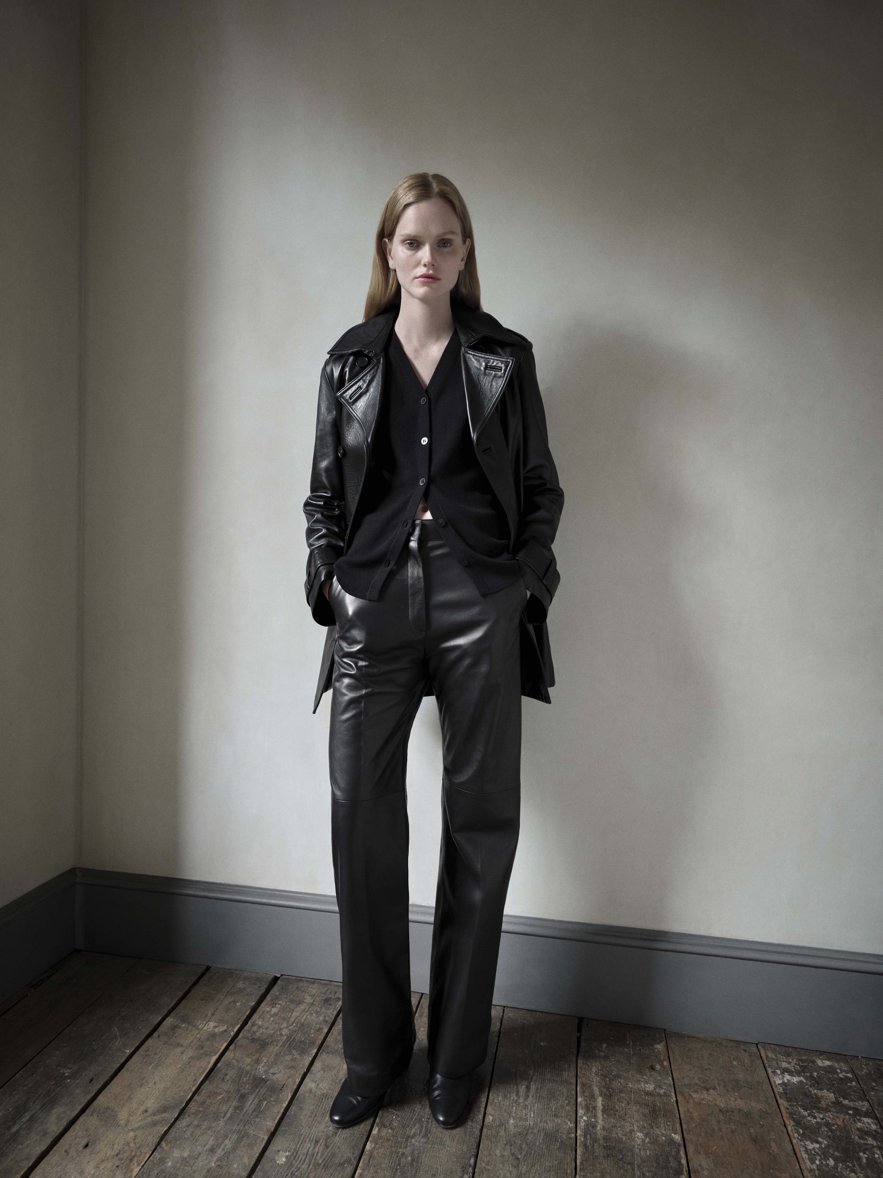 Audrey Trousers in Leather, Black - Veronica De Piante