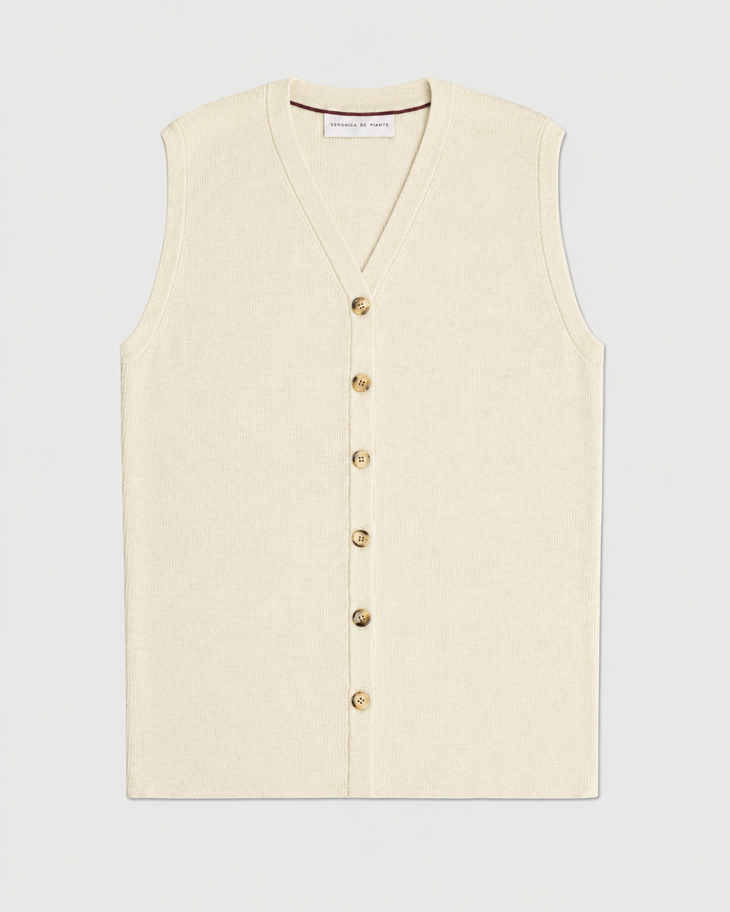 Alice Vest in Merino Wool, Cream