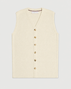 Alice Vest in Merino Wool, Cream