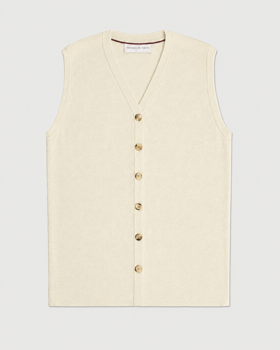 Alice Vest in Merino Wool, Cream