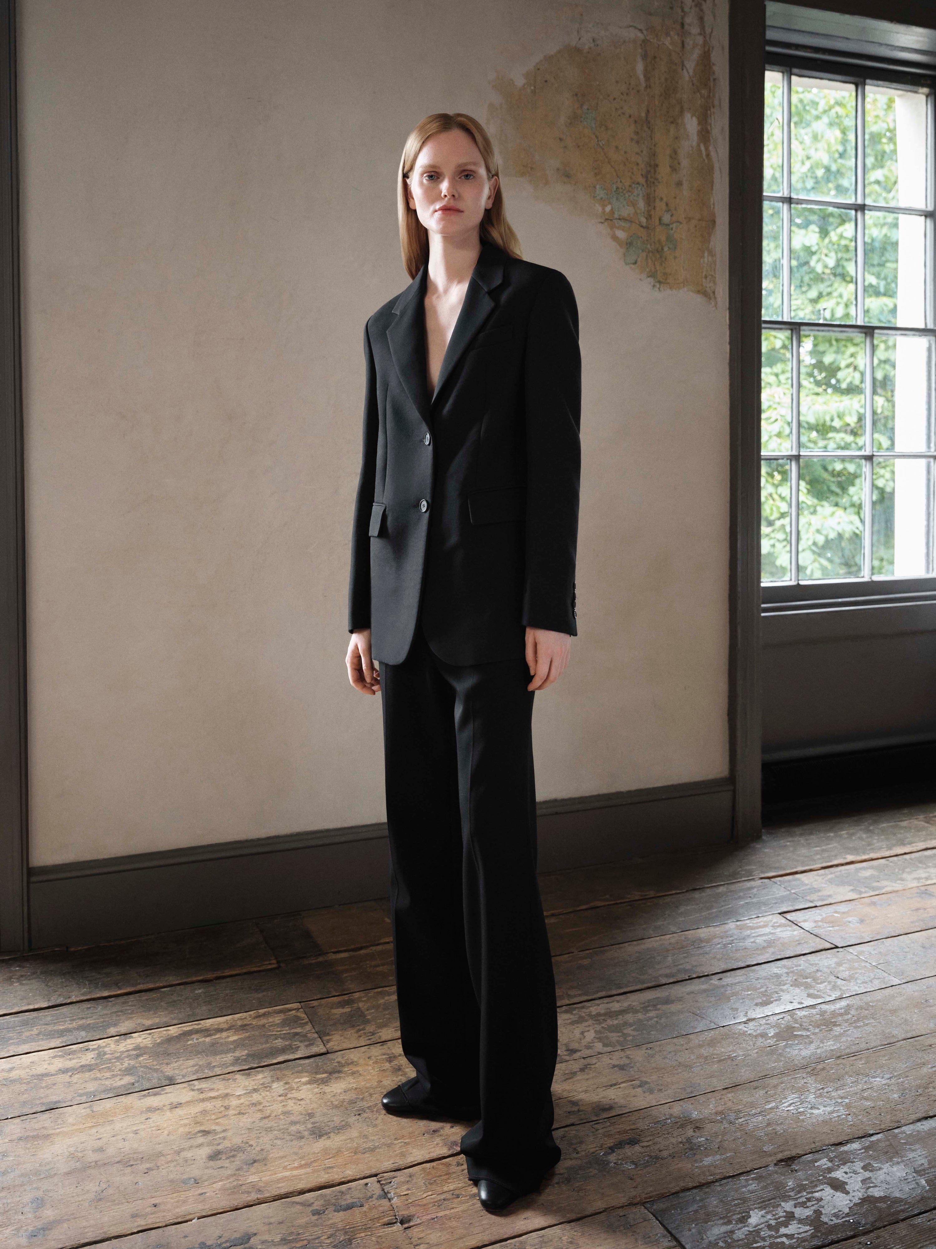 Enrico Jacket in Wool Viscose, Black