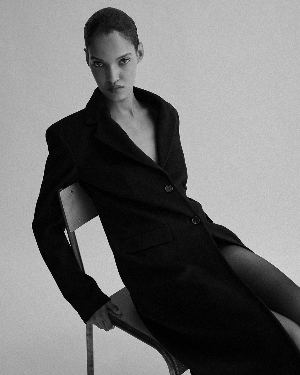 Freya Coat in Cashmere, Black - Veronica De Piante