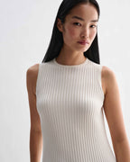 Off-white Gabby dress by Veronica De Piante featuring a flowing viscose fabric and elegant, relaxed fit.