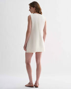 Off-white silk Honor tunic by Veronica De Piante, featuring a flowing design and elegant neckline, displayed on a mannequin.