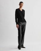 Katie Cardigan in Merino Wool, Black - Veronica De Piante