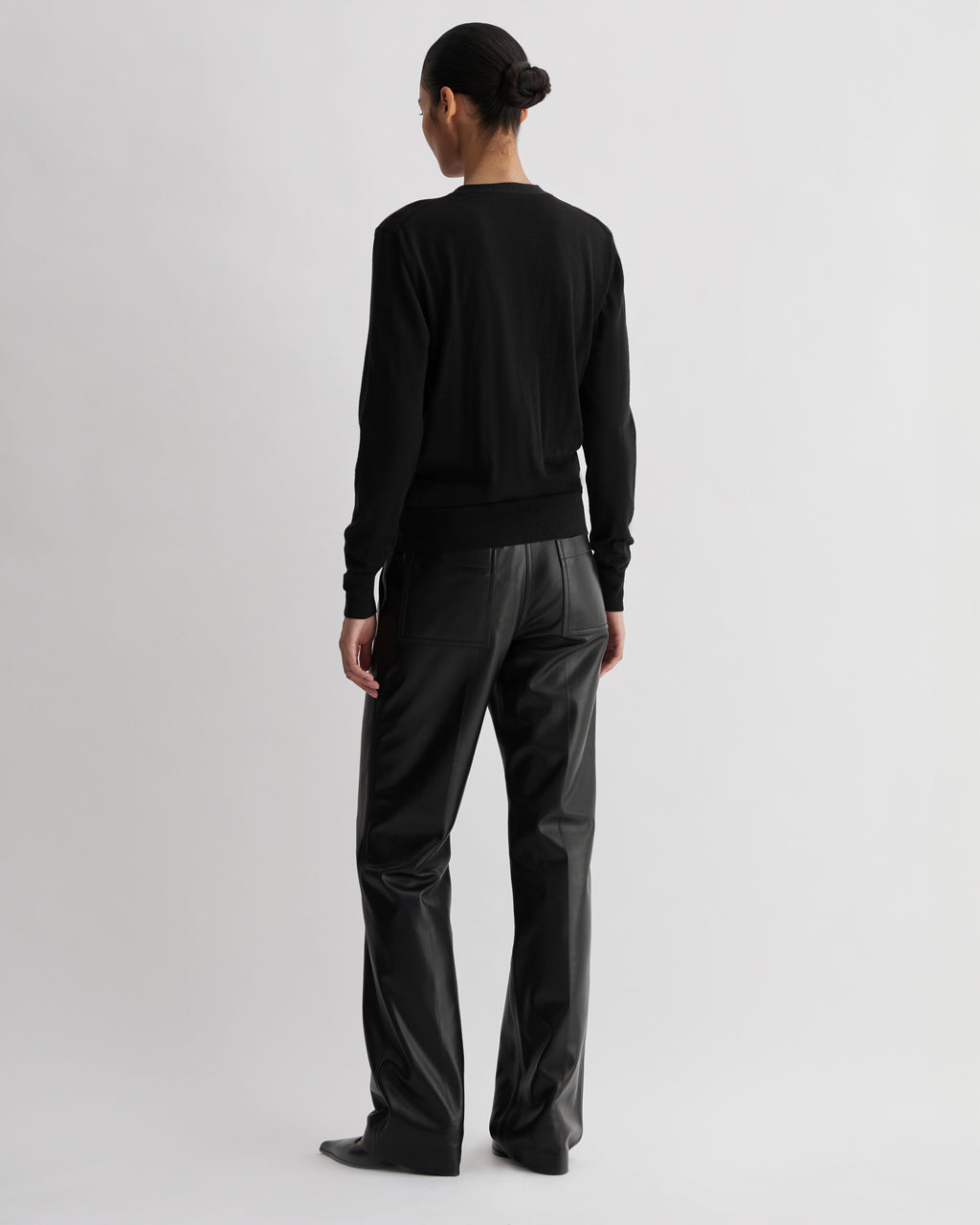 Katie Cardigan in Merino Wool, Black - Veronica De Piante