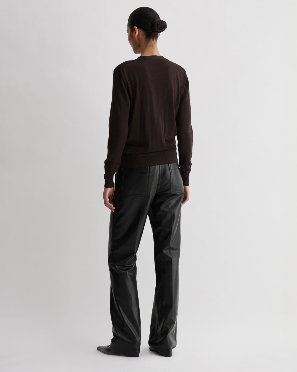 Katie Cardigan in Merino Wool,  Chocolate
