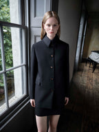 Klara Jacket in Wool Viscose, Black - Veronica De Piante