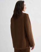 Veronica de Piante Klara Jacket, camel thick-wale corduroy, structured luxury outerwear with pronounced ribbed texture