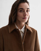 Veronica de Piante Klara Jacket in structured Camel thick-wale corduroy with pronounced ribbed texture, worn by model