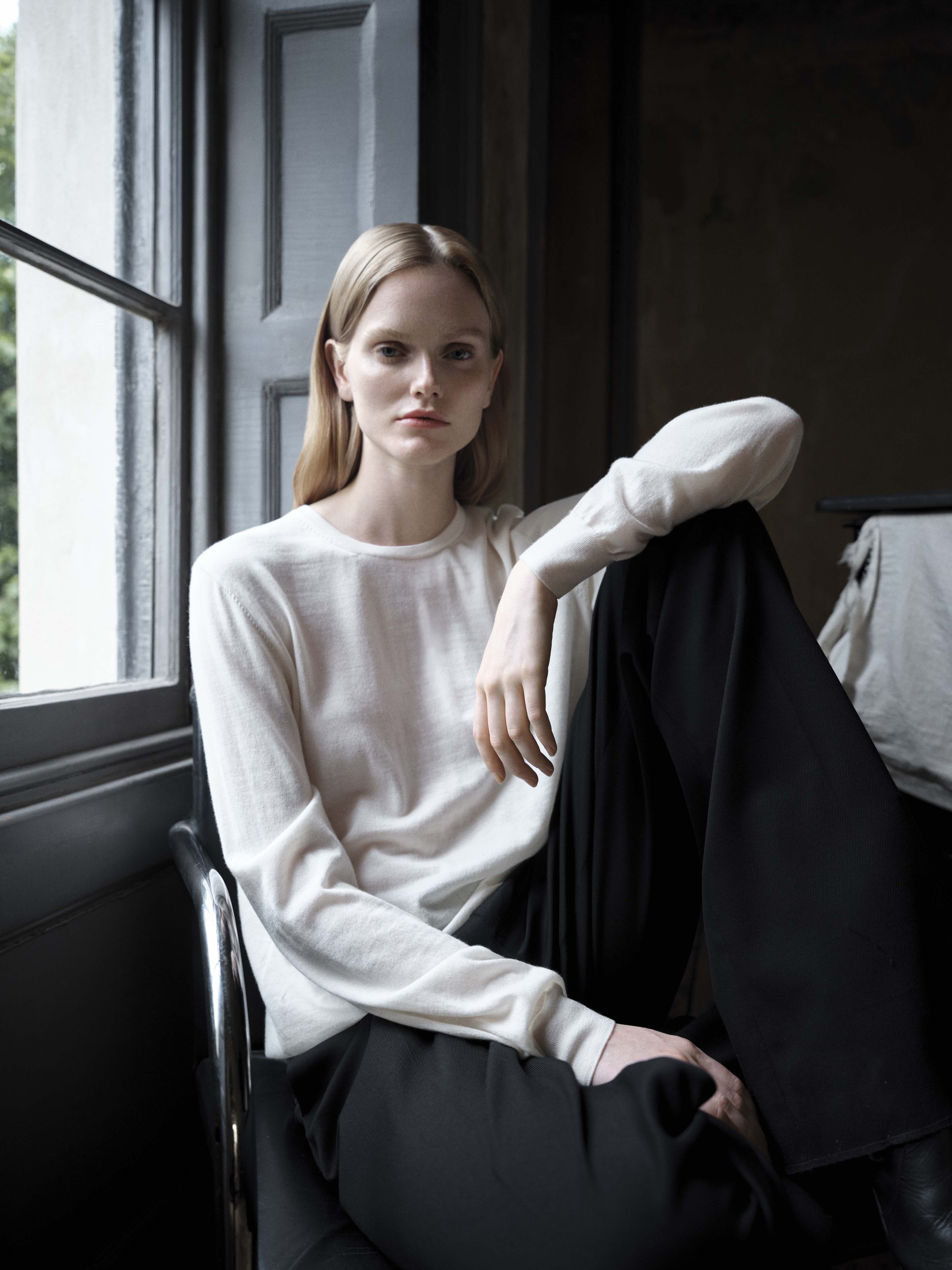 Lucy Sweater in Merino Wool, Cream - Veronica De Piante
