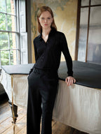 Luna Polo Neck Sweater in Cashmere, Black - Veronica De Piante