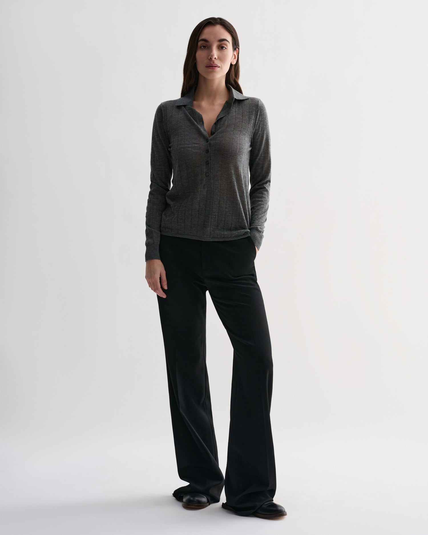 Luna Polo in Cashmere, Grey