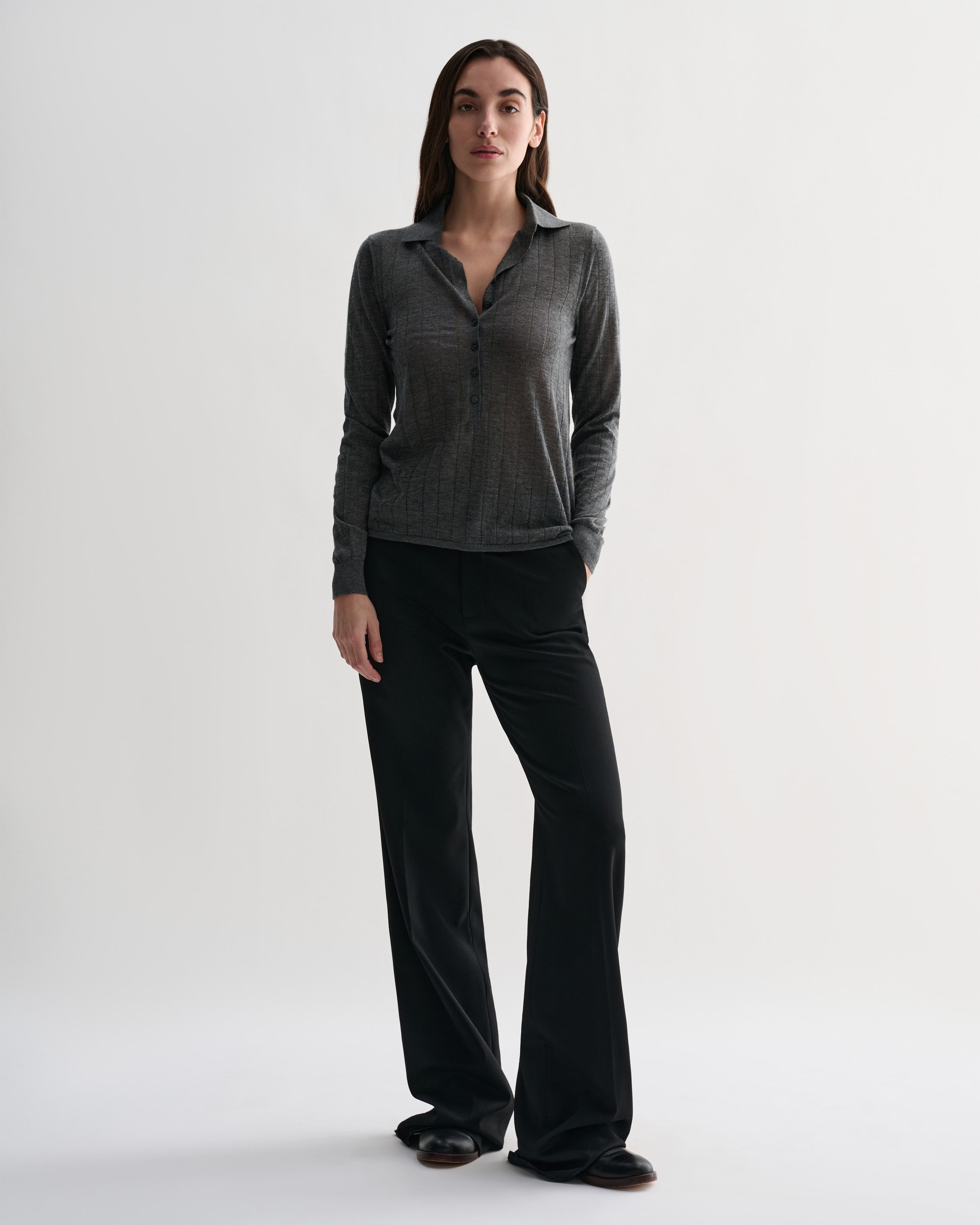 Luna Polo in Cashmere, Grey