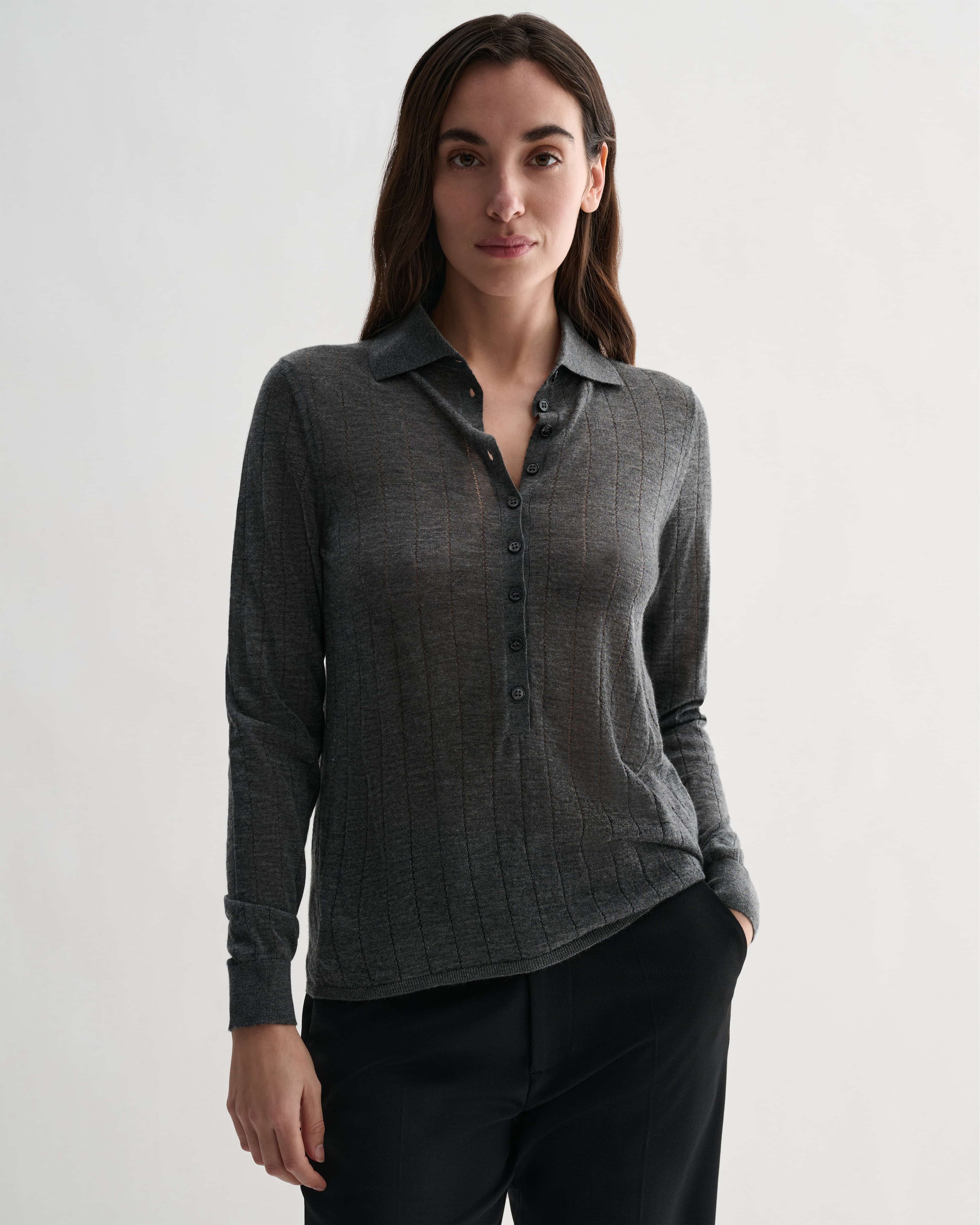 Luna Polo in Cashmere, Grey