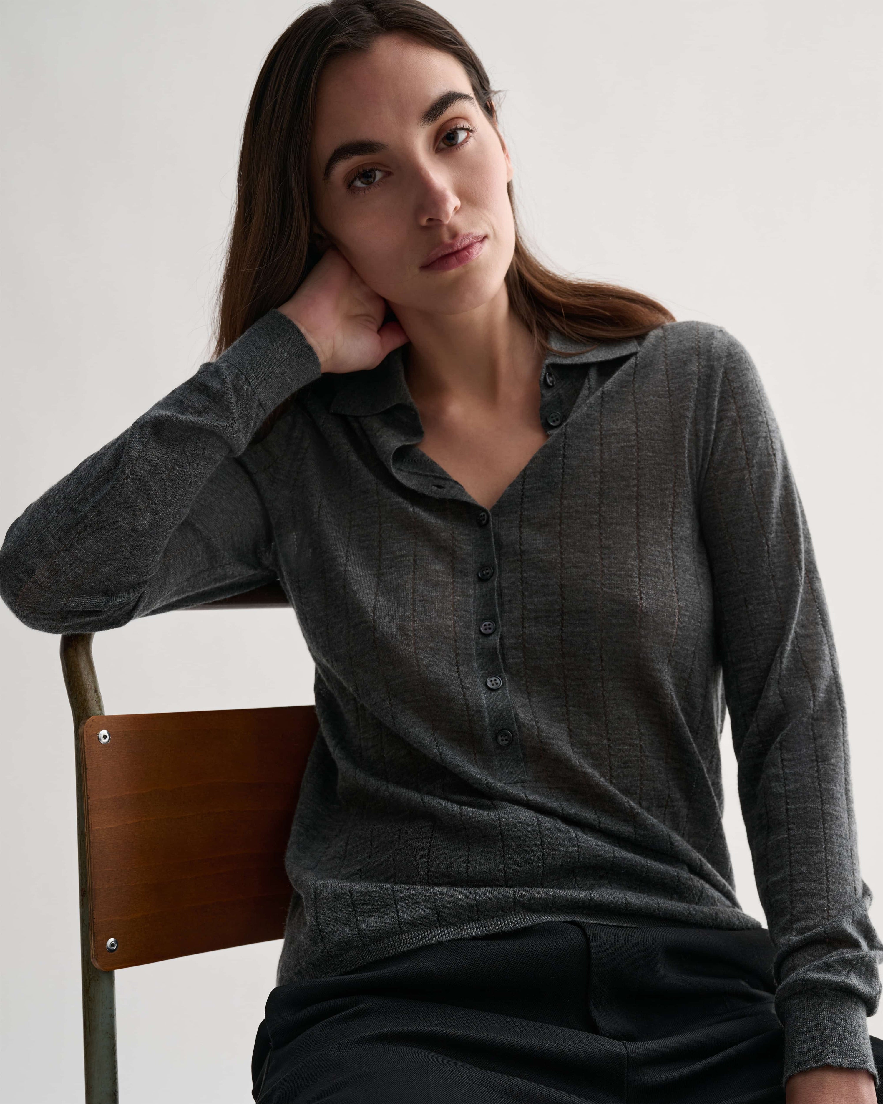 Luna Polo in Cashmere, Grey