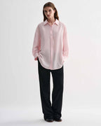 Pink silk Maren shirt by Veronica De Piante, featuring a soft, elegant blouse with a tailored fit and classic collar.