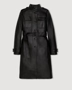 Celine Coat in Nappa Leather, Black - Veronica De Piante
