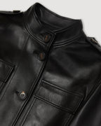 Celine Coat in Nappa Leather, Black - Veronica De Piante