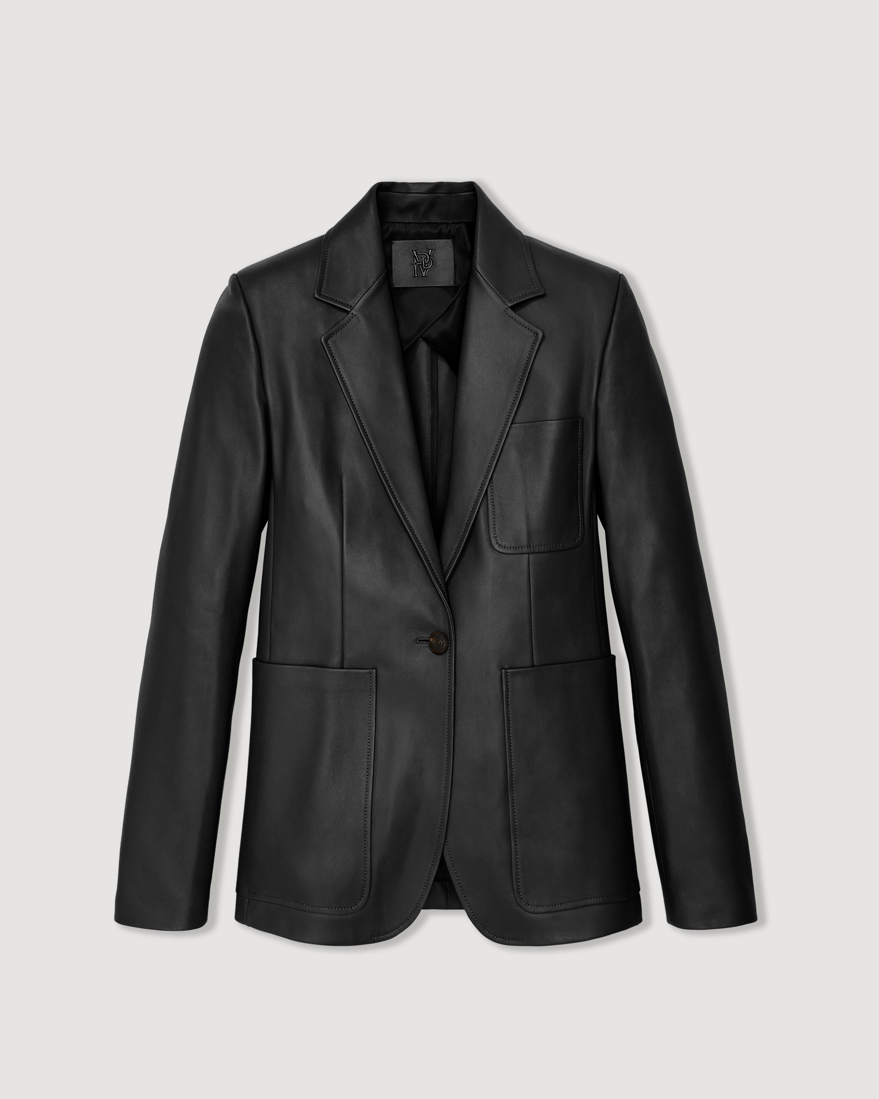 Faye Jacket in Nappa Leather, Black - Veronica De Piante