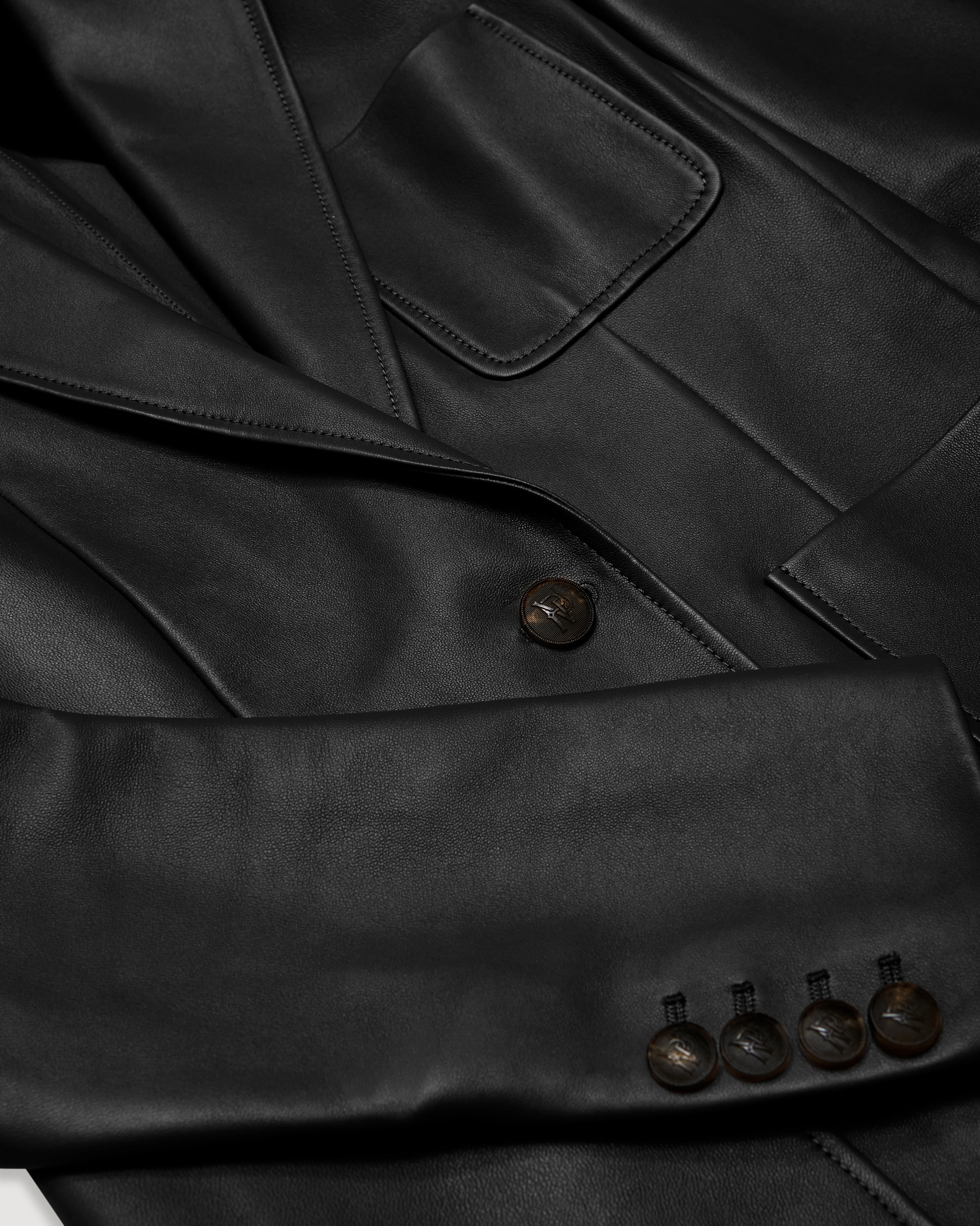 Faye Jacket in Nappa Leather, Black - Veronica De Piante