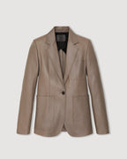 Veronica de Piante Faye jacket in smog Nappa leather, stylish coats and jackets featuring a sleek, fitted design.