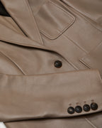 Veronica de Piante Faye leather jacket in smog gray, stylish coat with nappa leather finish, displayed on a hanger.