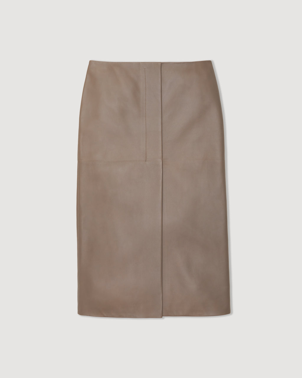 Phoebe skirt in smog Nappa leather, showcasing a sleek design and smooth texture, perfect for stylish outfits.