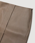Phoebe skirt in smog-colored nappa leather, showcasing a sleek design and smooth texture, perfect for stylish outfits.