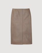 Nappa leather Phoebe skirt in smog color, featuring a sleek design and soft texture, perfect for stylish outfits.